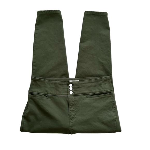 Loft Pants Army Green Stretch High Rise High Waisted Tapered Ankle Pants Size 12 - Picture 9 of 12